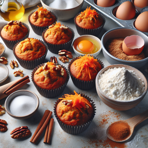 Puszyste muffiny marchewkowe z orzechami