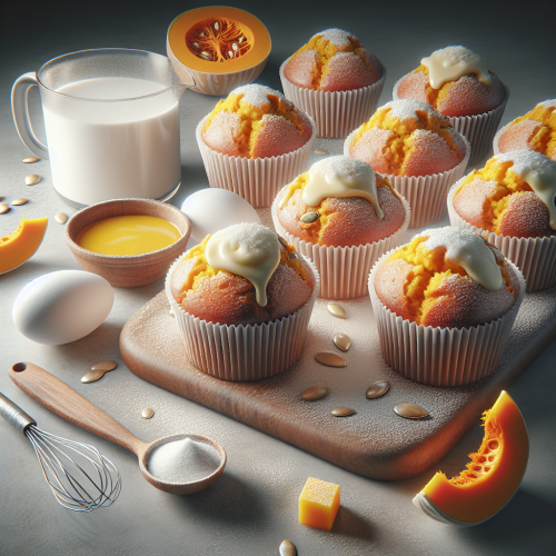 Puszyste muffinki dyniowe z lukrem cytrynowym