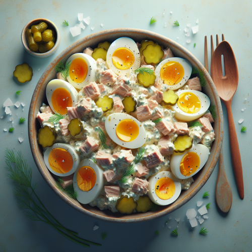Pasta jajeczna z tuńczykiem i ogórkiem kiszonym