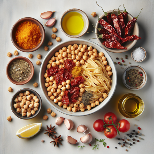 Pasta z ciecierzycy z suszonymi pomidorami