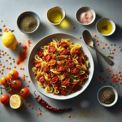 Pasta z soczewicy i suszonych pomidorów