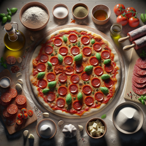 Domowa pizza pepperoni z chrupiącymi rantami