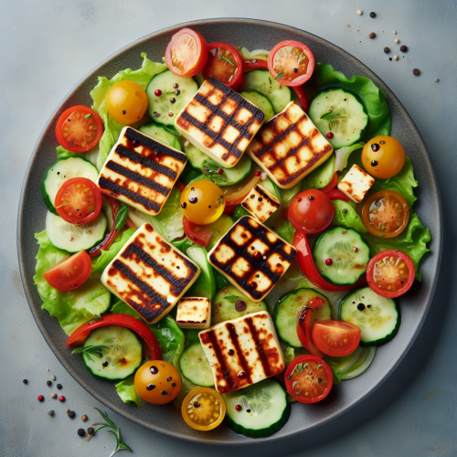 Sałatka z grillowanym halloumi