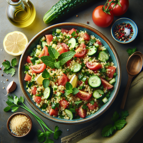 Orientalna sałatka Tabbouleh z kaszą bulgur