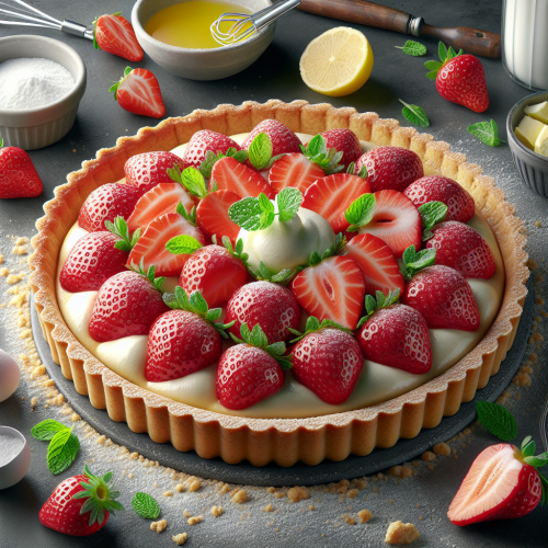 Tarta z truskawkami i kremem mascarpone