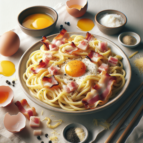 Kremowa Carbonara z Makaronem Udon