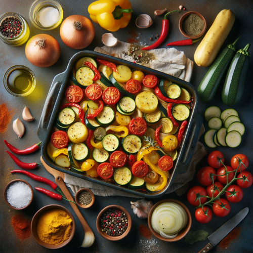 Kolorowa zapiekanka warzywna w stylu Ratatouille