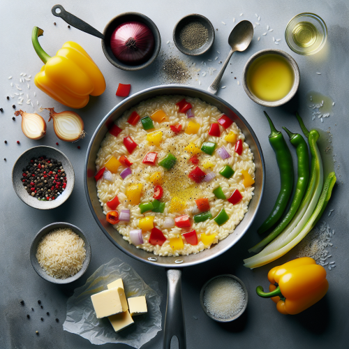 Kremowe risotto z kolorową papryką