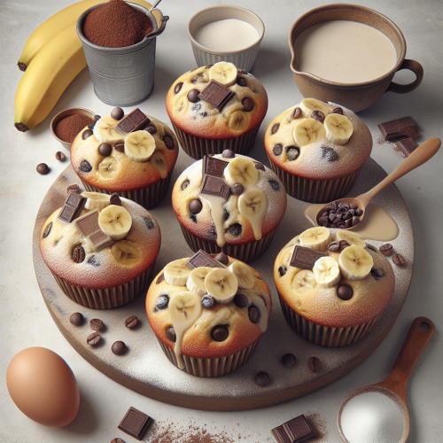 Aromatyczne muffinki cappuccino z bananami i czekoladą