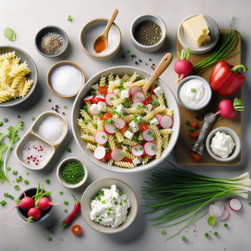 Pasta twarogowa ze szczypiorkiem, rzodkiewką i papryką