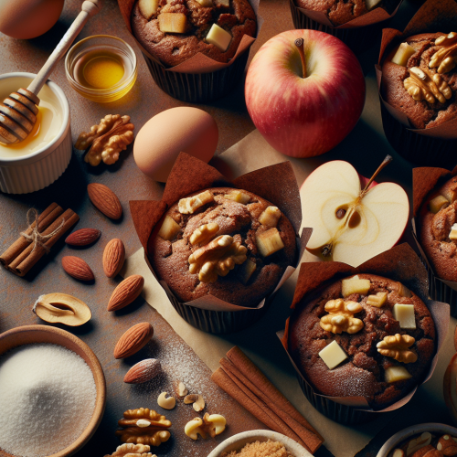 Puszyste muffinki piernikowe z jabłkami i bakaliami