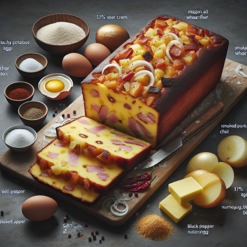 Babka ziemniaczana z wędzonką i cebulą