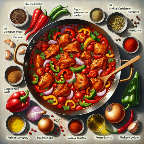 Pikantne czerwone curry z kurczakiem i kolorową papryką