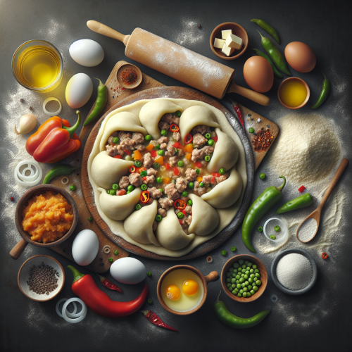 Pieczone pierogi drożdżowe z mięsno-warzywnym farszem