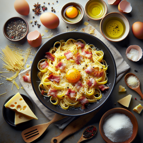Makaron Carbonara z boczkiem wędzonym