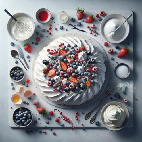 Letnia Pavlova z owocami leśnymi