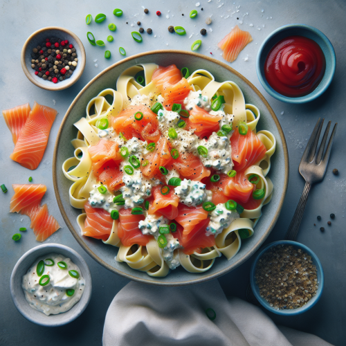 Pasta łososiowa z twarogiem i dymką