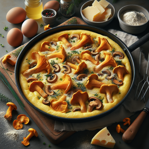 Omlet biszkoptowy z kurkami i parmezanem