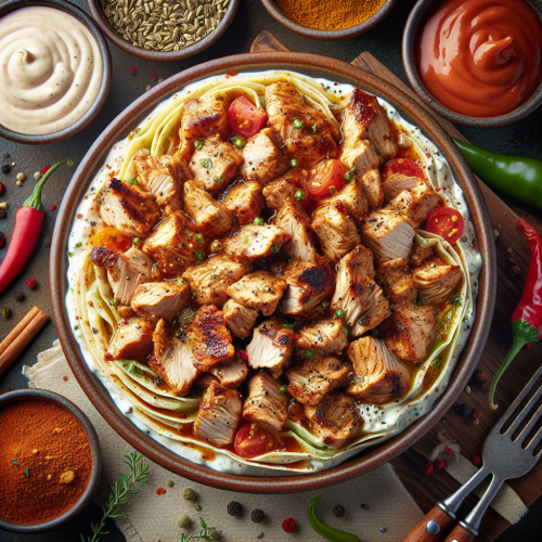 Domowa shoarma z kurczakiem i sosem ziołowym