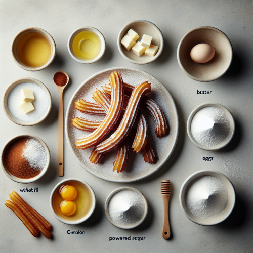 Hiszpańskie churros z cukrem pudrem