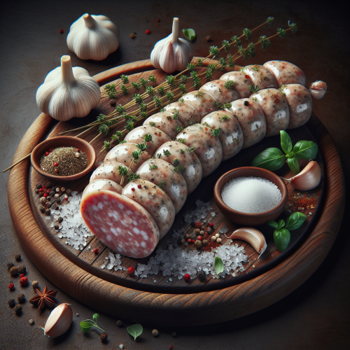 Domowa biała kiełbasa wieprzowa z majerankiem