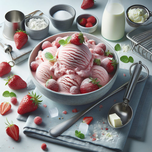 Domowe lody truskawkowe na mleku w proszku