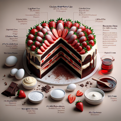 Tort czekoladowo-truskawkowy z kremem mascarpone