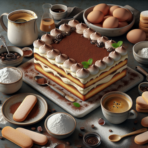 Domowy torcik tiramisu z biszkoptem i likierem amaretto
