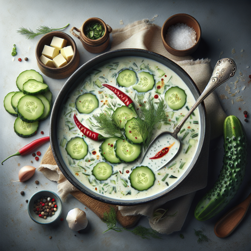 Kremowa zupa ogórkowa z chili i skyrem