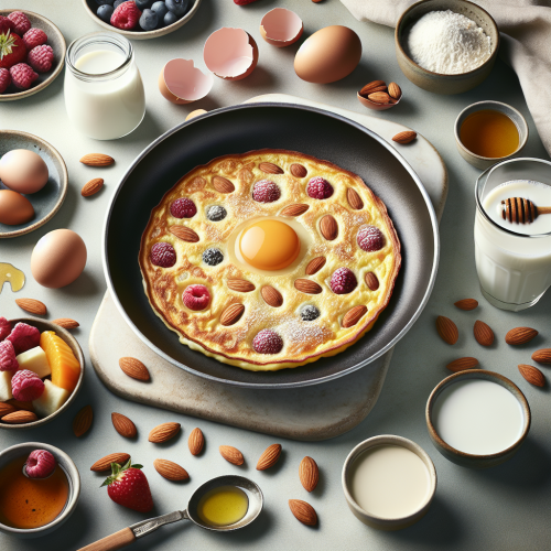 Omlet biszkoptowy migdałowy z owocami