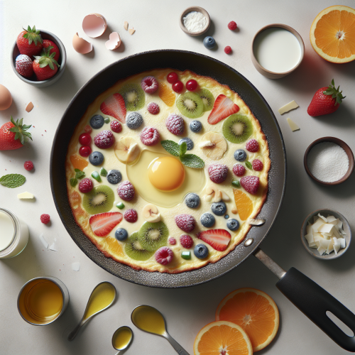 Słodki omlet z owocami i skyr
