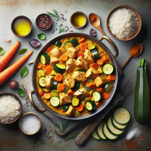 KURCZAK CURRY + RYŻ